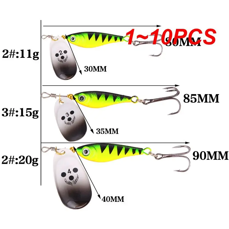 

1~10PCS Rotating Metal Spinner Fishing Lures 11g 15g 20g Sequins Iscas Artificial Hard Bait Crap Bass Pike Fishing Tackle