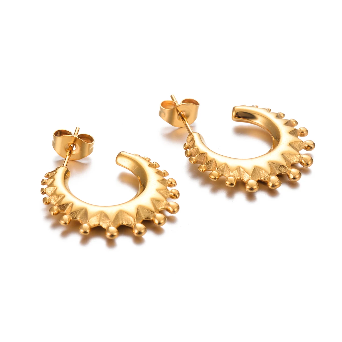 Модные богемные серьги-кольца из нержавеющей стали Новые Нежные серьги