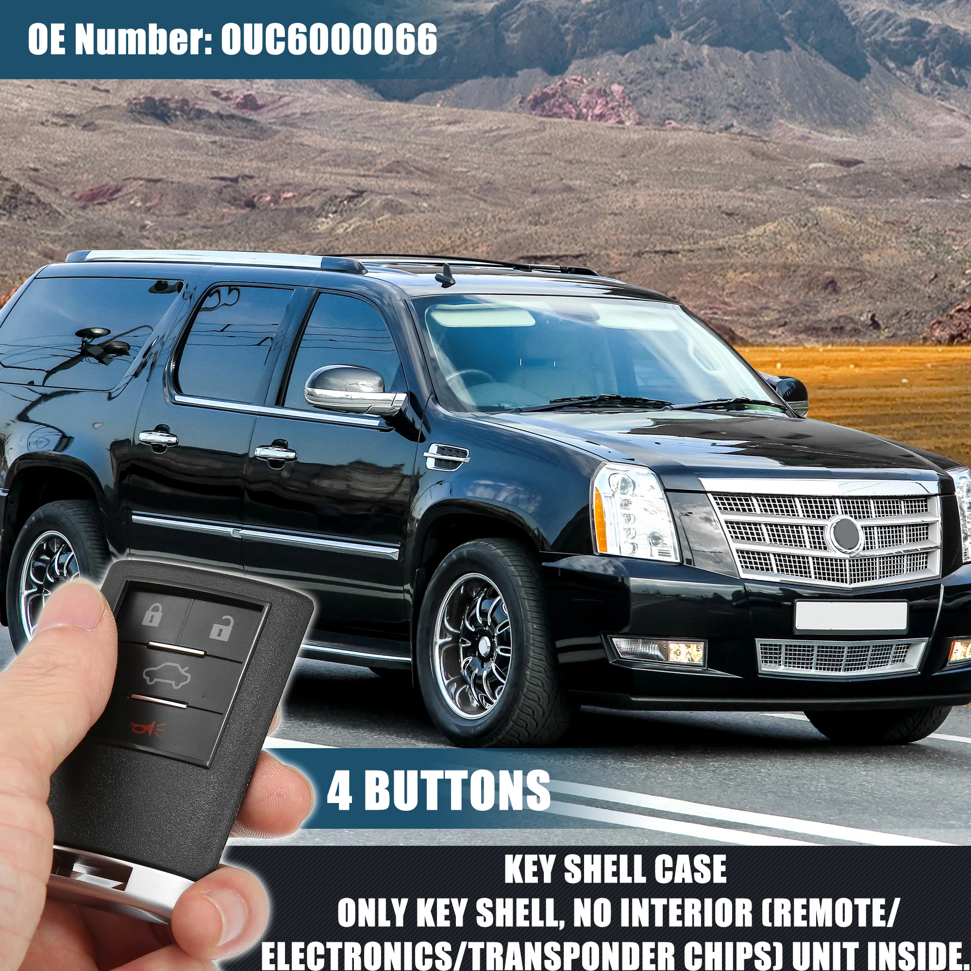 X Autohaux Φ Fob оболочка 4 кнопки крышка инструменты OUC6000066 для Cadillac CTS DTS STS 2008-2013