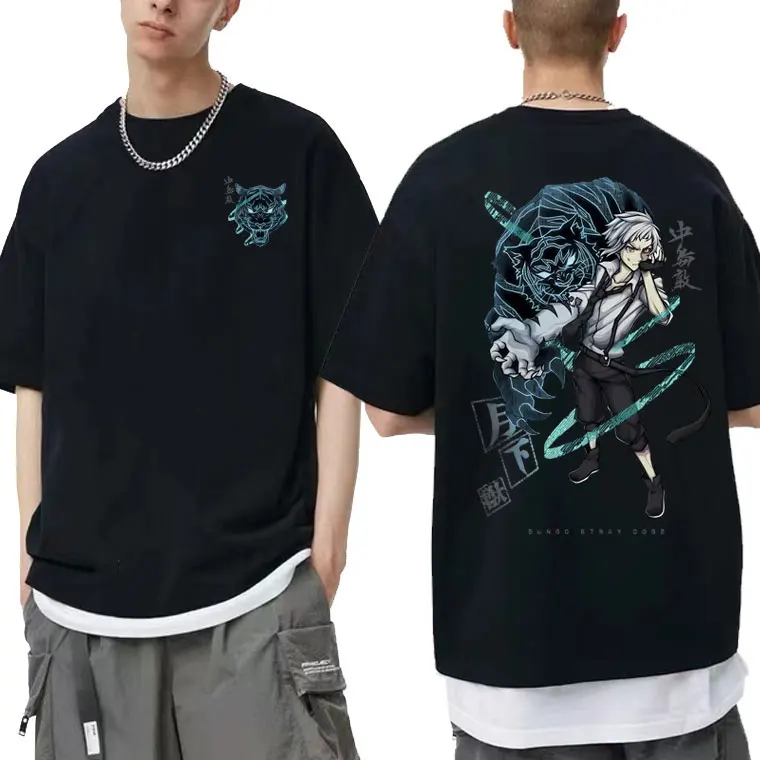 

Anime Bungo Stray Dogs Nakajima Atsushi Graphic Tshirt Men Manga 90s Vintage T-shirt Male Casual Oversized Short Sleeve T Shirt
