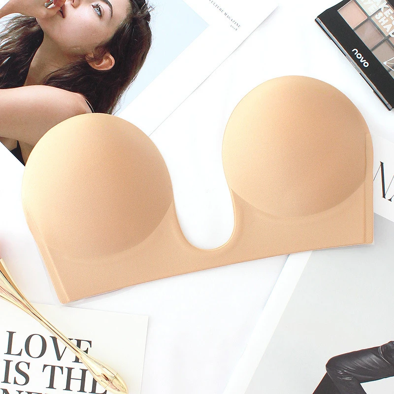 Roseheart Black Invisible Bras Strapless Underwear Sexy Bralette Lingerie Seamless Party Wedding Bra for Women A B C D Female