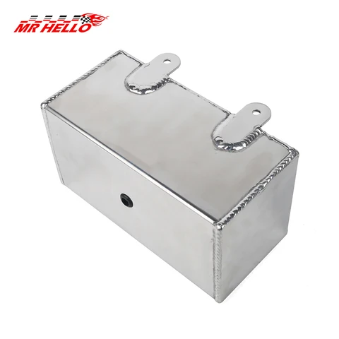 Алюминиевый сплав, 2 л, зеркальная полированная бутылка для омывателя ветрового стекла, интеркулер, распылительный бак, серебристый