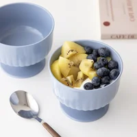 Creative Ceramic Cup Dessert Cup Goblet Ice Cream Bowl Milkhake Bowl Hotel Household Tableware Kitchen Supplies