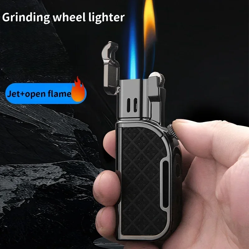 Честная бутановая газовая зажигалка с двойным пламенем и открытым инструментом