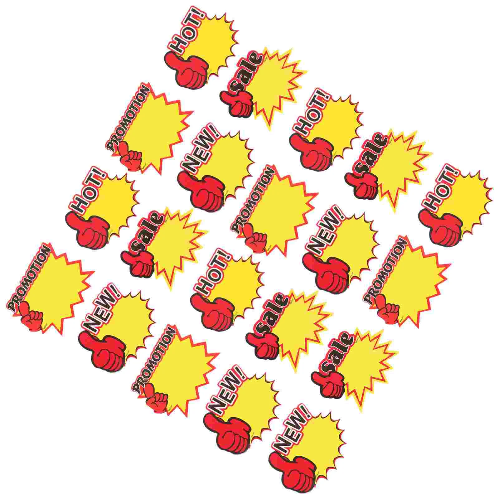 

200 Pcs Blank Flags Commodity Price Tag Sales- Cards Paper Signs Explosion Stickers Supermarket Tags Display Labels