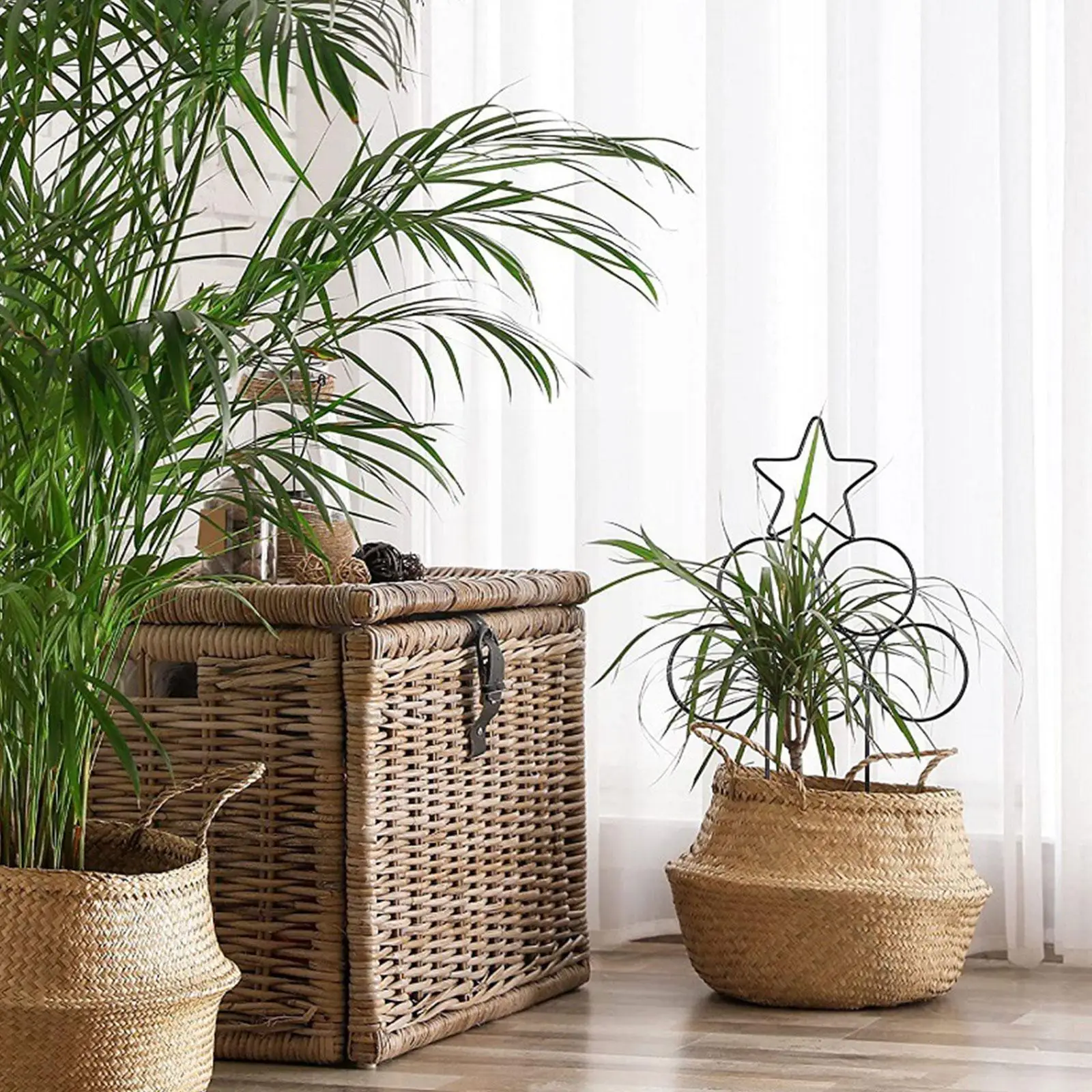 

4PCS Small Trellis For Potted Plants, Stackable House Plant Trellis W/ Cable Ties For Climbing Plants Indoor Gold Star Trel A1B2