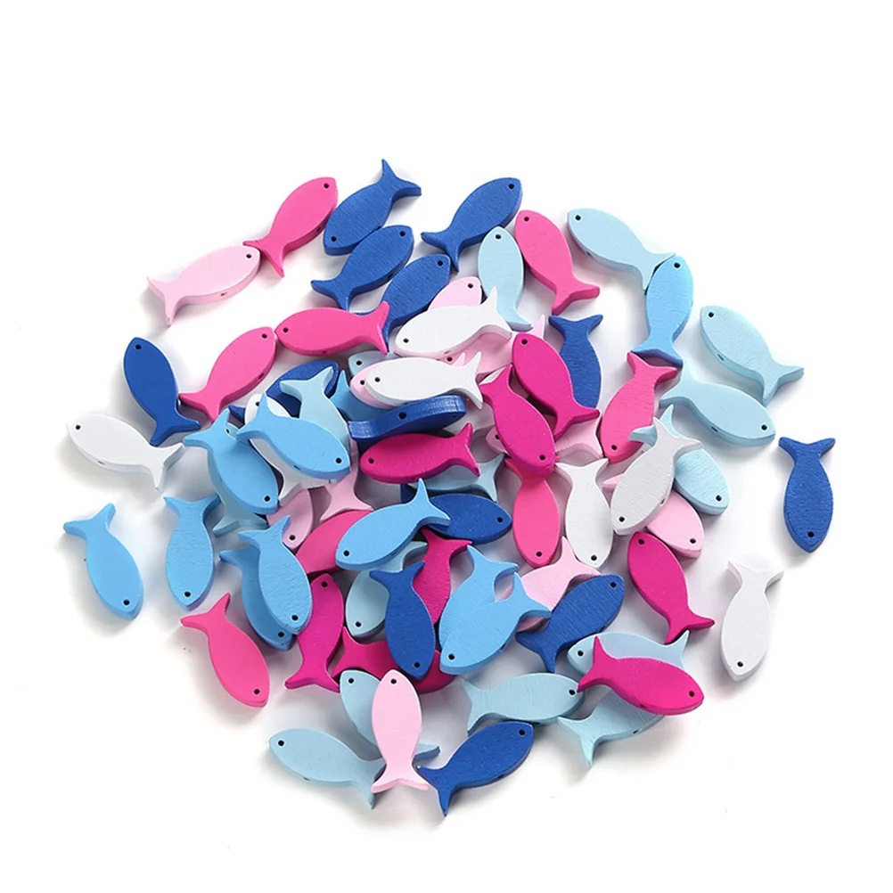 

100 Pcs Pendant Desk Office Decor Novel Wooden Fish Domestic Design Educational Toys Adornment Decorations Decorative