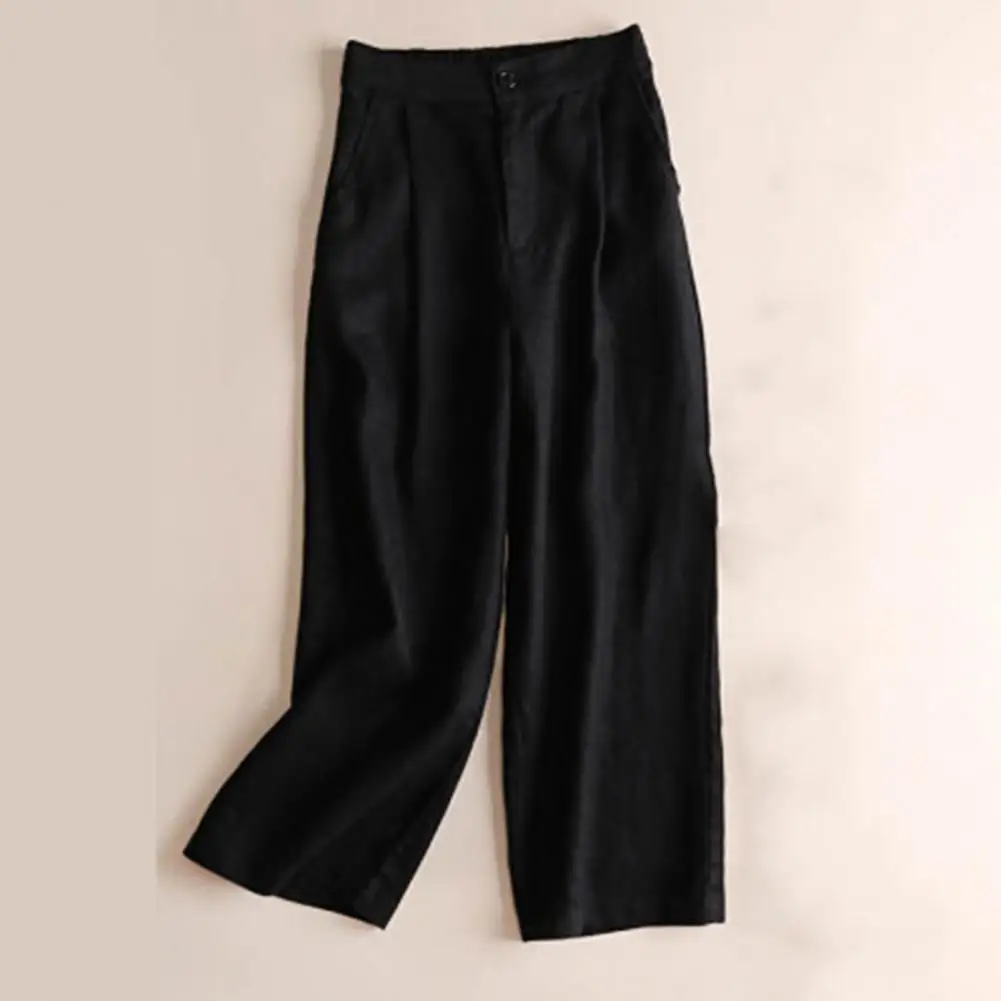 

Stylish Pure Color Loose-fitting Pants Lady Pants Wide Leg Straight