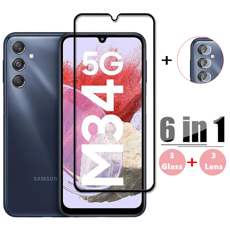 

For Samsung Galaxy M34 5G Full Cover Tempered Glass for Samsung Galaxy M34 Screen Protector 9H Lens Film For Samsung Galaxy M34