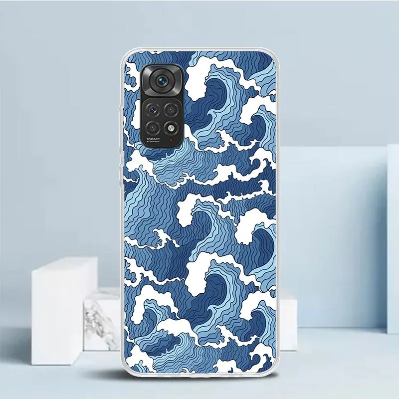Чехол для телефона Wave Art в японском стиле Xiaomi Redmi Note 13 12S 12 11S 11 11T 11E Pro Plus 10S 10 9S 9 8T 8 7 +