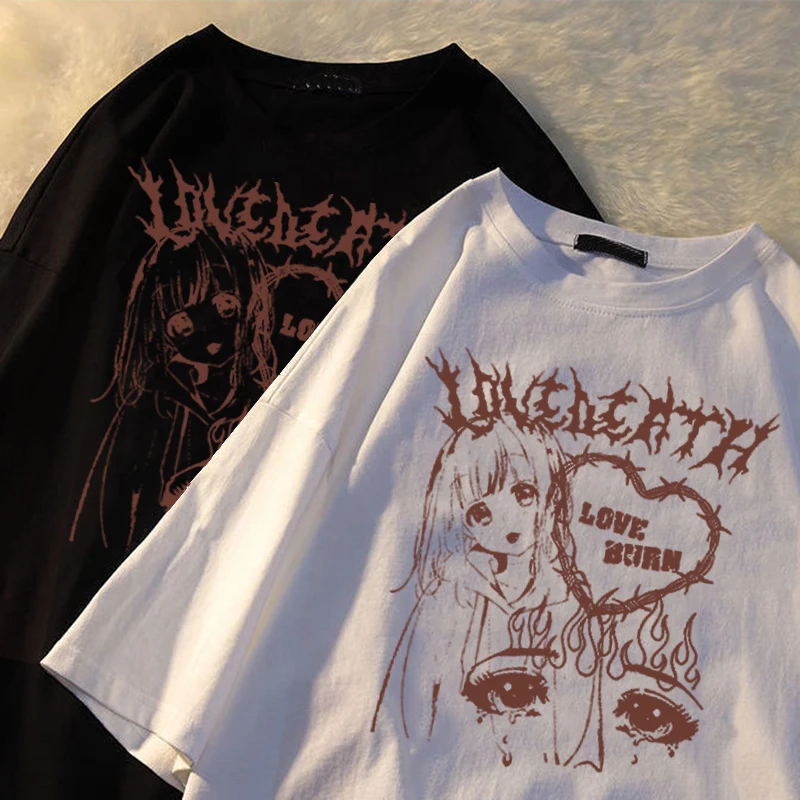 

Harajuku Oversized T Shirt Men Japanese Anime T Shirt Y2k Clothes 2022 Summer Cartoon Graphic Tee Shirt Man Streetwear Tops