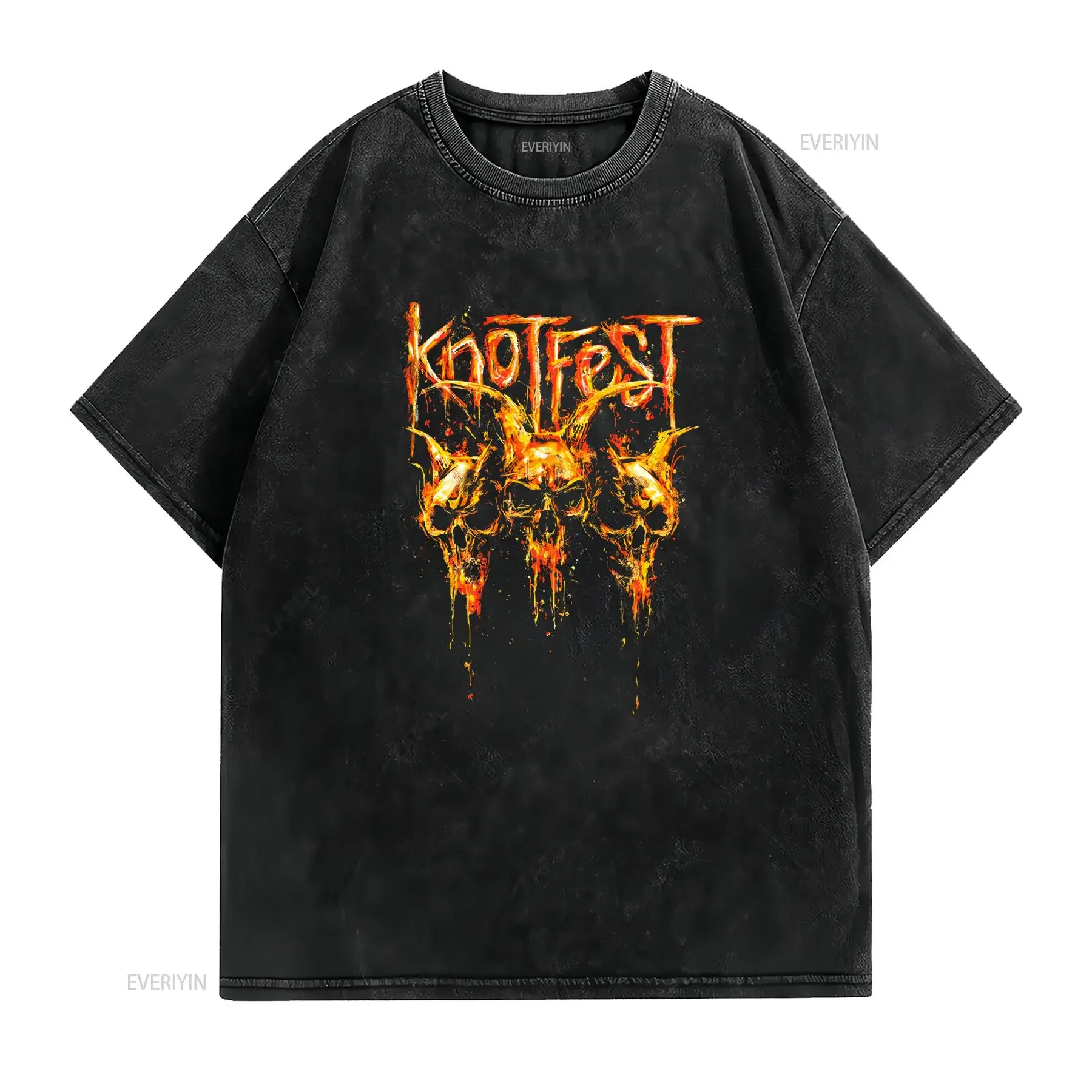 Фото Футболка Knotfest Band Musci TOur 2025, все размеры от S до 5XL, EG003, винтажная, с эффектом потертости, универсальный топ для повседневной носки, удобная, в стиле кэжуал №2