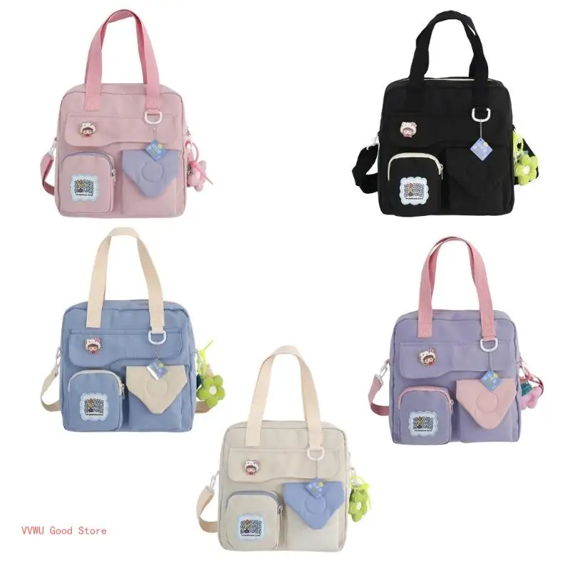 

KawaiiKorean Style Pack Fashion Bookbags Versatile Backpack Shoulder Crossbody Bag Bag Multipocket Nylon Bag
