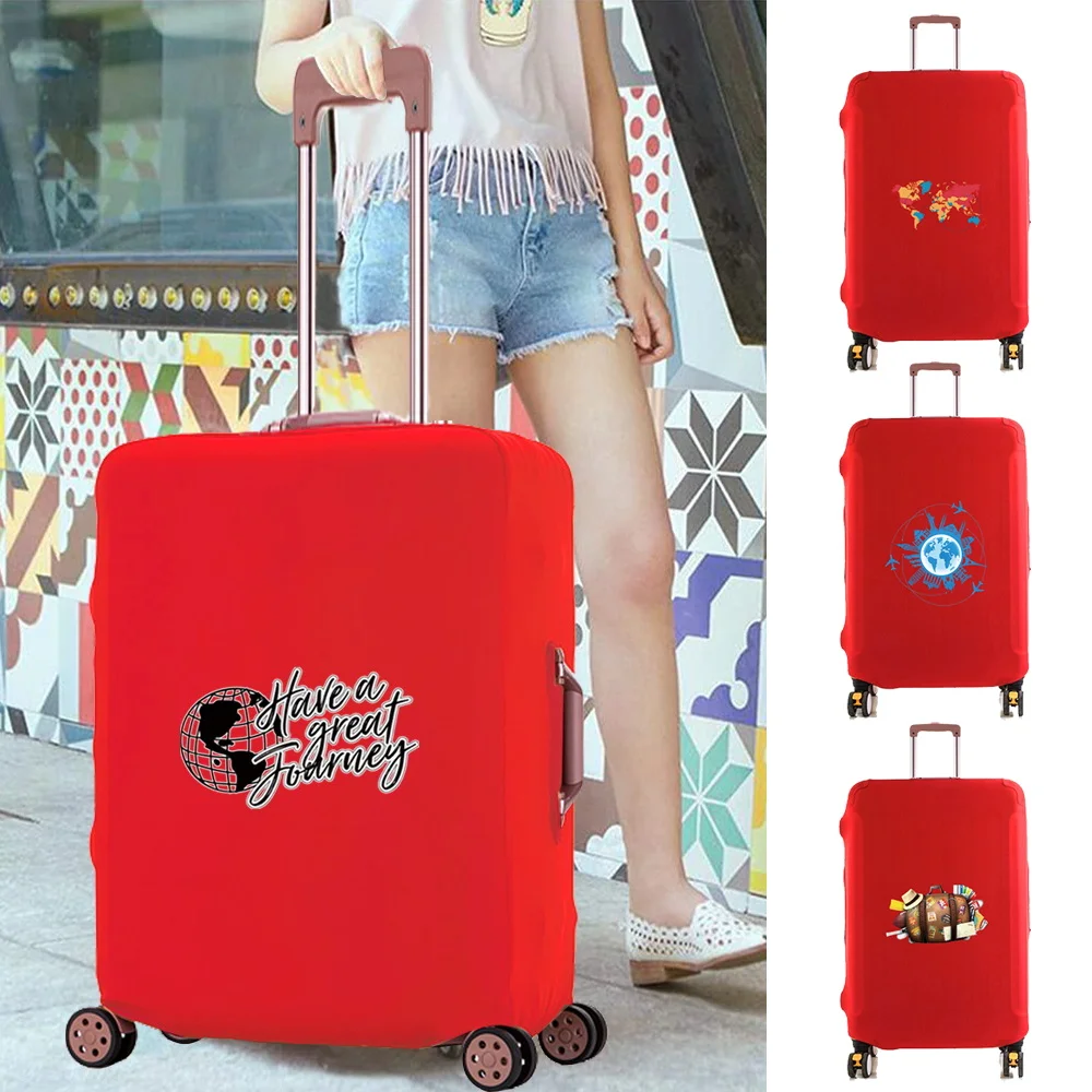 

Luggage Case Dust-proof Thicken Trolley Protective Cover Travel Print Elasticity Accessory Covers Apply To 18-28 Inch Suitcase