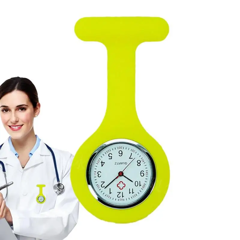 

Nurse Watch Clip On Silicone Paramedic Nursing Fob Watch Stain Control Secondhand Lapel Brooch Watch Women Doctors Nurses