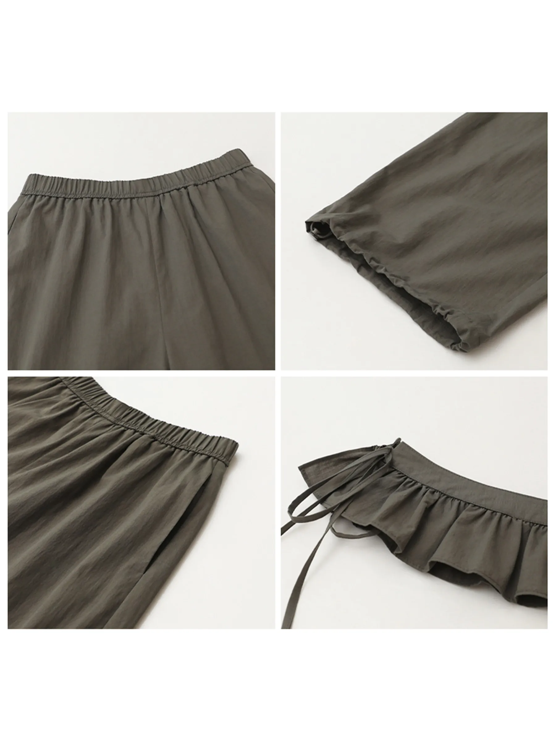 Фото Модные женские брюки CHIC VEN: однотонные, свободные, повседневные, с эластичным поясом, широкие штанины, для девушек, весна-лето 2026 №4