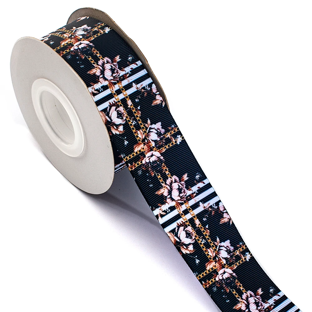 

10yards Flowers Printed Grosgrain Satin Ribbons Dot Heart Star Gingham Velvet For DIY Hair Bows Crafts Accessories