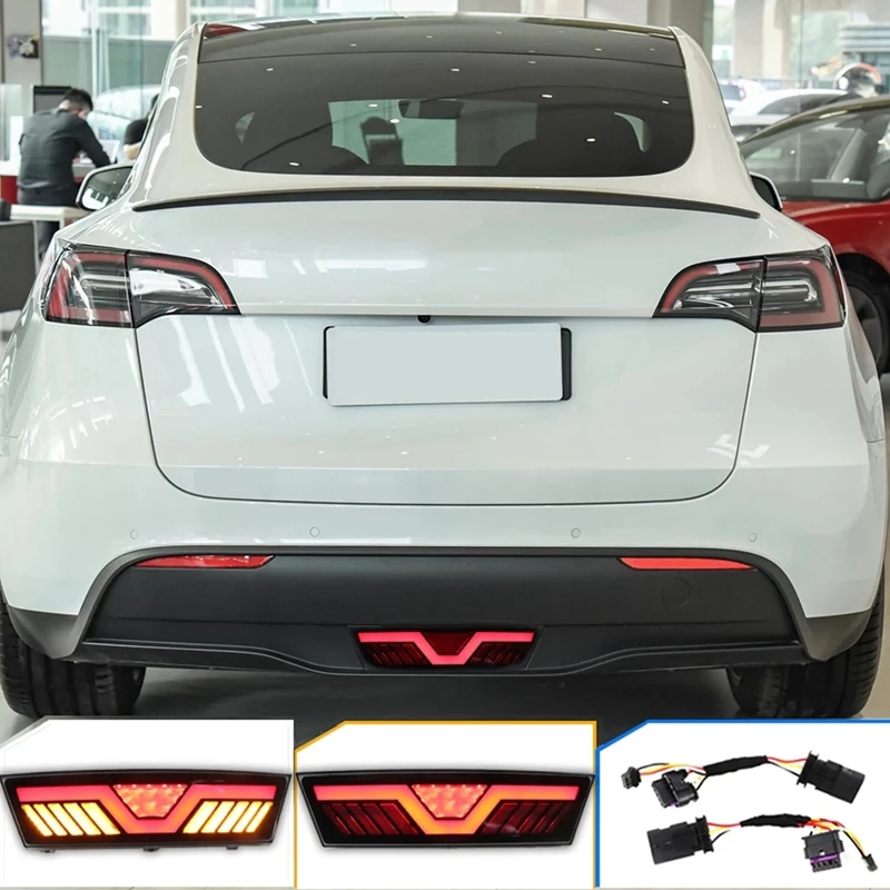

Автомобильный задний ходовой фонарь с функцией 3 в 1, стоп-сигнал, динамический сигнал поворота, светодиодный пилотный фонарь для Tesla модели Y...