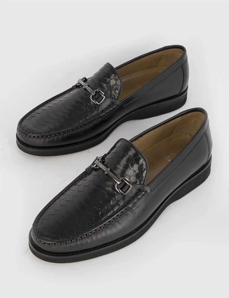 

ILVi-Genuine Leather Handmade Vonda Black Anaconda Leather Men's Loafer Men Shoes 2021 Fall/Winter