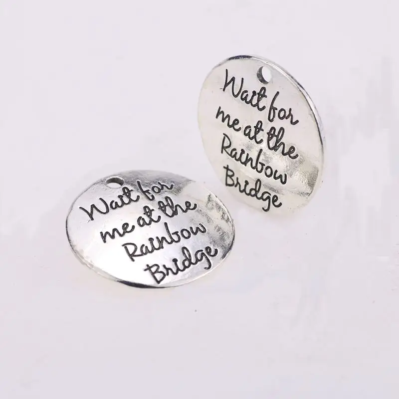 Набор из 10 подвесок подождите меня на Радужном мосте круглые антикварные