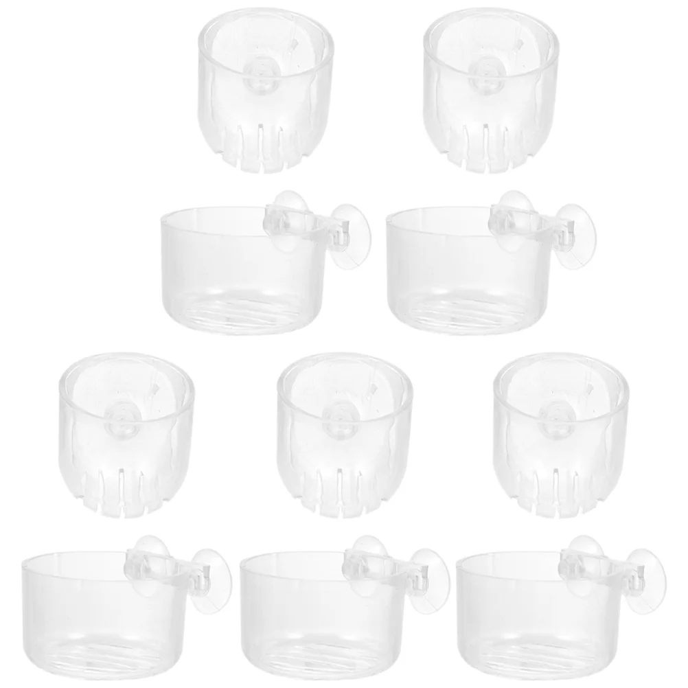 

10 Pcs Aquatic Cup Fish Tank Landscape Decoration Planter Floating Aquarium Ceramic Pots Bait Feeder