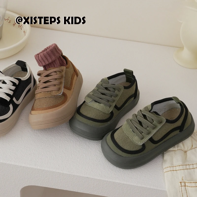 

Новинка осени 2023, Детские холщовые туфли для девочек и мальчиков, рандомные Повседневные кроссовки с липучками для малышей, школьная обувь для тенниса