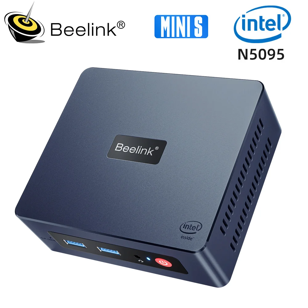 Предустановленный Beelink Mini S Intel 11 поколения N5095 Мини ПК Windows 11 DDR4 8 ГБ 128 Гб SSD Настольный игровой компьютер VS J4125 GK Mini GK3V
