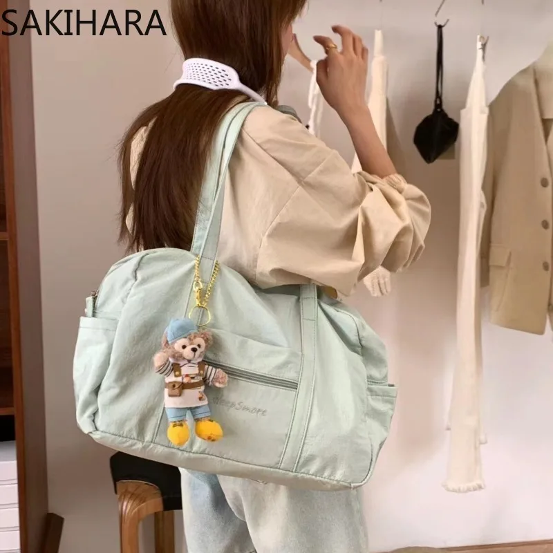 

Fashion Large Soft Solid Color Ladies Bag Casual American Retro Ladies Large Capacity Shoulder Handbag Korean Y2k Bags Mujer
