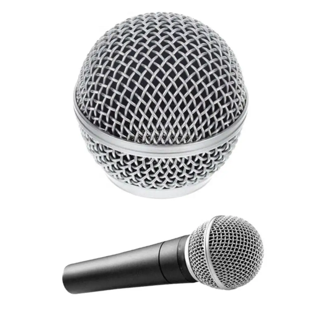 Замена микрофонной головки из стали для решетки SM58 на ручке, подходит для Shure Beta 57A 58A 87A 845S 945.
