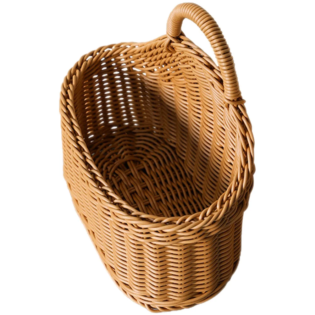 

Storage Basket Small Hanging Woven Wall Baskets Fruit Decor Large Flower Kitchen Decorative