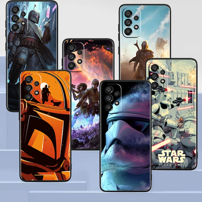 

Star Wars Super Heroes Black Phone Case For Samsung A73 A72 A71 A53 A52 A51 A42 A33 A32 A23 A22 A21S A13 A03 5G Cover