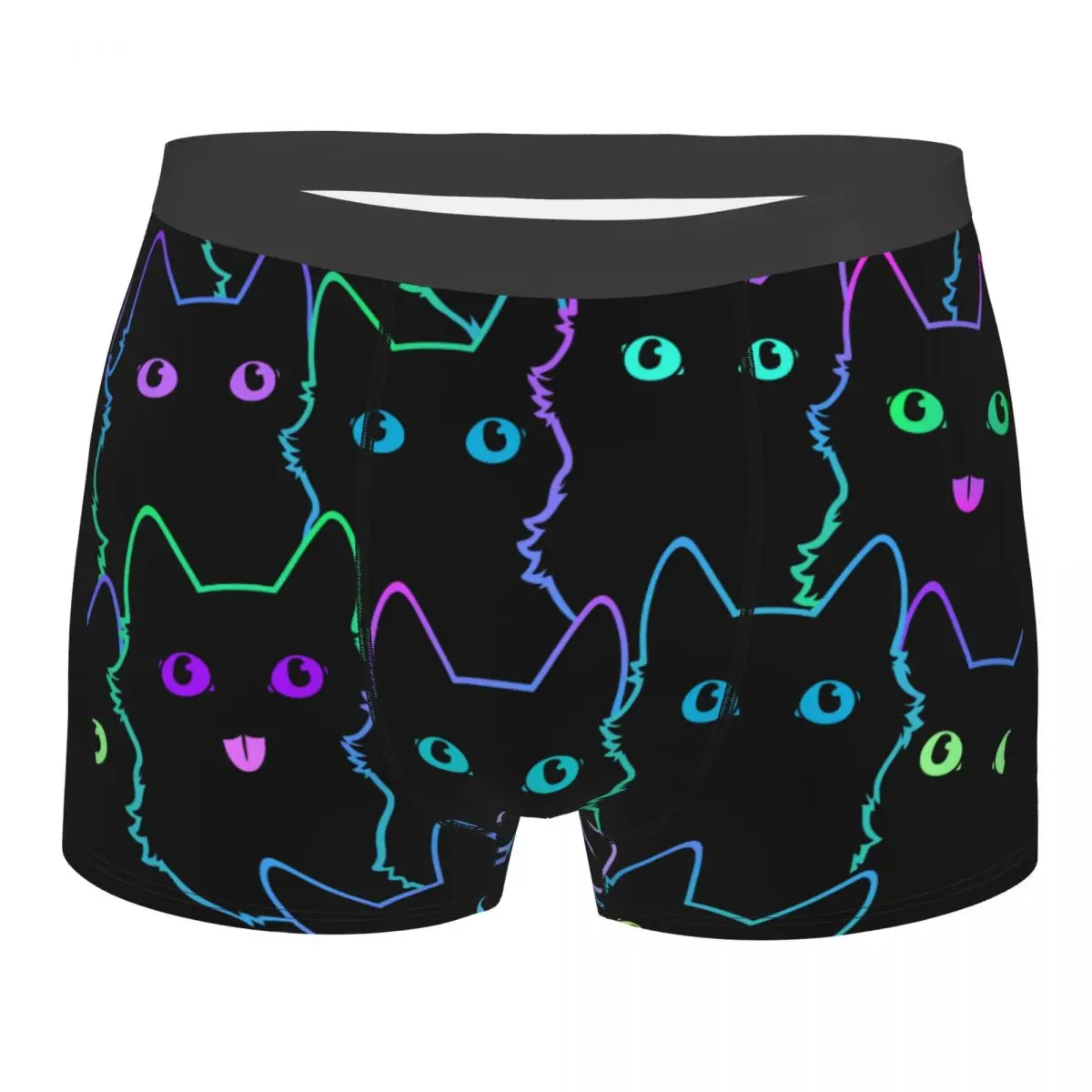 

Colorful Cat Silhouettes Men Underwear Cartoon Black Cats Boxer Briefs Shorts Panties Novelty Breathable Underpants for Homme