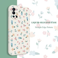 mini flowers phone case for oneplus 9r 9rt 9 8t 8 7 7t pro 5g liquid silicone cover