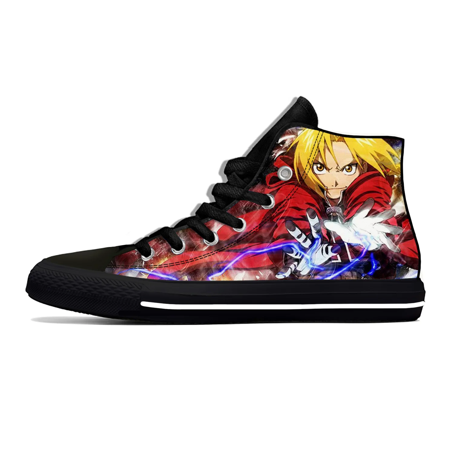 

Fullmetal Alchemist Brotherhood Lightweight Cloth 3D Print Fashion High Top Canvas Shoes Mens Womens Casual Breathable Sneakers