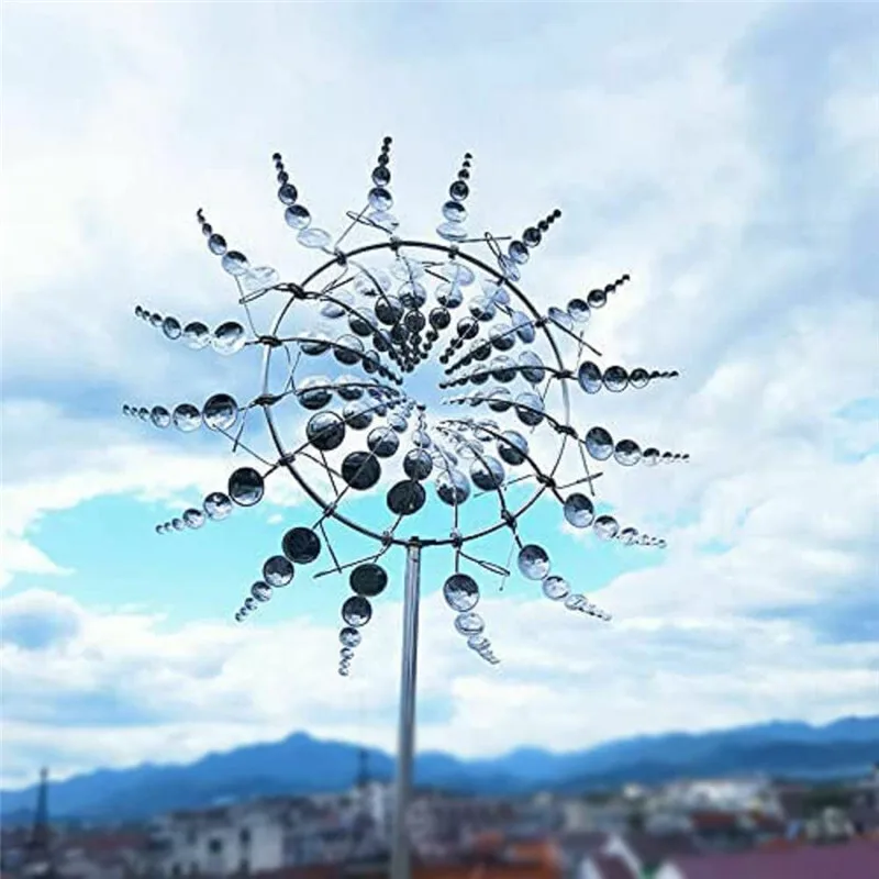 

Magical Metal Windmill Outdoor Wind Collector Spinners 3D Wind Kinetic Sculpture Courtyard Yard Decor Windmill garden decoration
