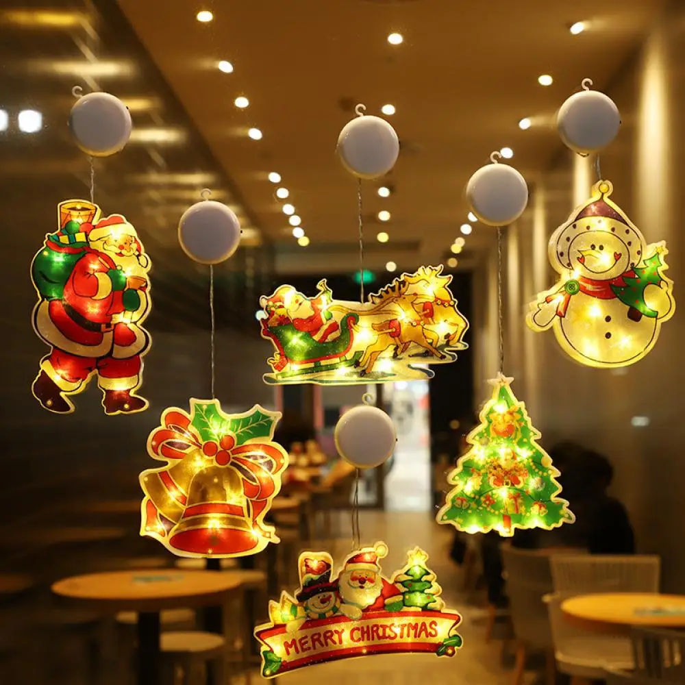 LED String Light Christmas Window Suction Cup Hanging Lights Christmas Tree Ornament Holiday Lighting Decor Wedding Decor Lights