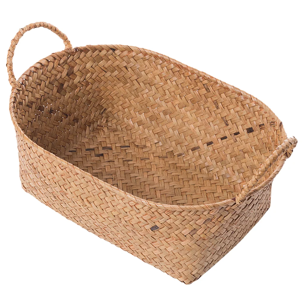 

Basket Storage Baskets Wicker Woven Seagrass Organizer Laundry Hamper Makeup Box Rattan Sundries Bins Farmhouse Shelf Toilet