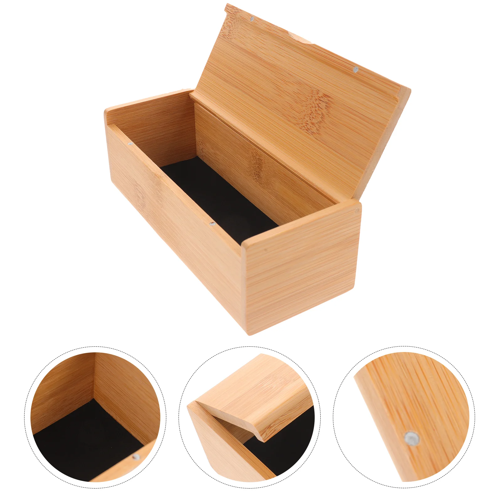 

Trash Box Bamboo Wood Storage Case Jewelry Organizer Sunglasses Treasure Watch Holder Containers