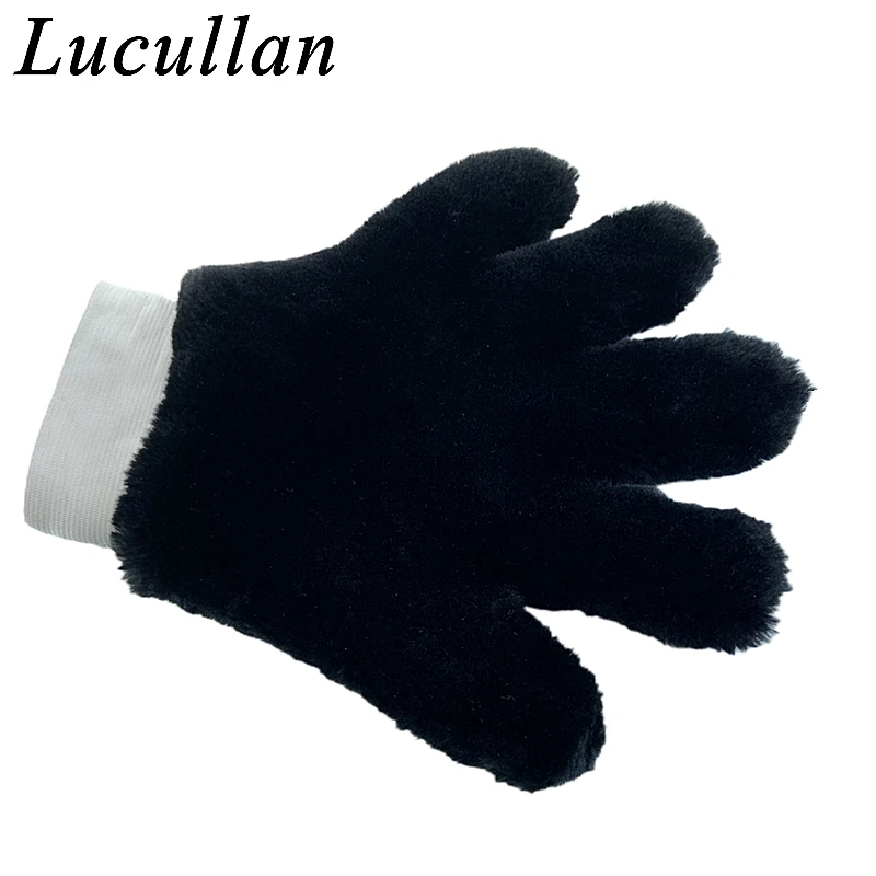 

Двусторонняя перчатка Lucullan из синтетической шерсти, супермягкая перчатка без царапин с 5 пальцами для детализации автомобиля