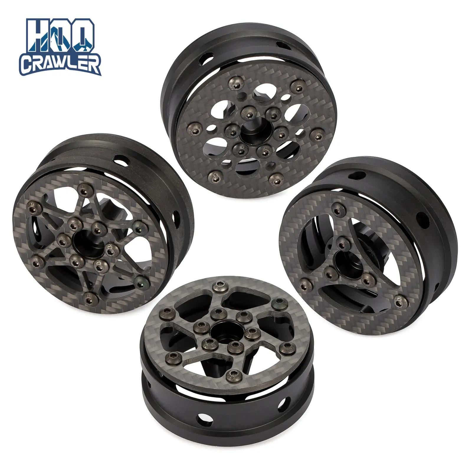 

1.9 Inch Carbon Fiber Portal Beadlock Wheels Rims for 1/10 RC Crawler lightweight design GSPEED LCG Chassis Capra SCX10 Pro TRX4