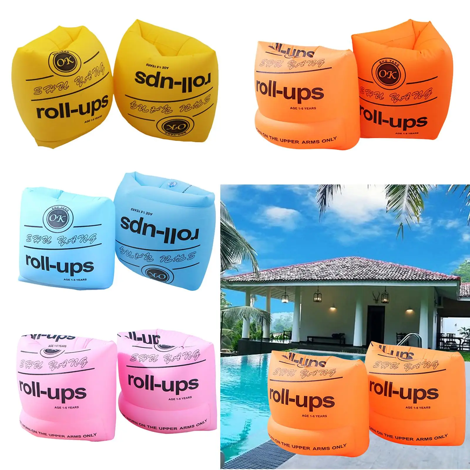 

Adult Children Swimming Arm Ring PVC Inflatable Pool Float Sleeves Swimming Arm Float Rings Pool Floating Sleeve Swim Trainer