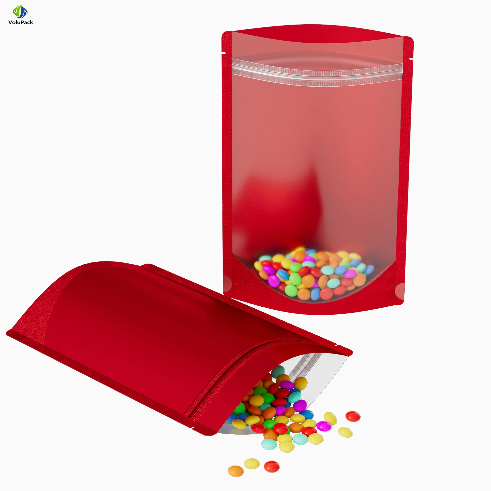 100шт 15x23cm матовый красный подставку алюминиевая фольга пакеты пищевые закуски