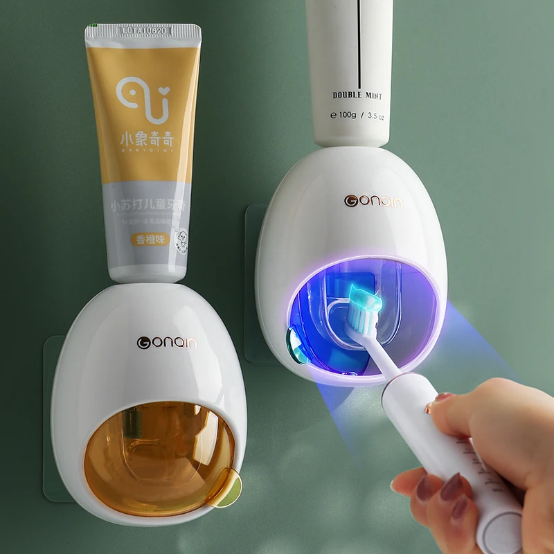 

Automatic Toothpaste Dispenser Bathroom Accessories Wall Mounted Stand Tube Press Toothpaste Squeezer for Bathroom Wholesale
