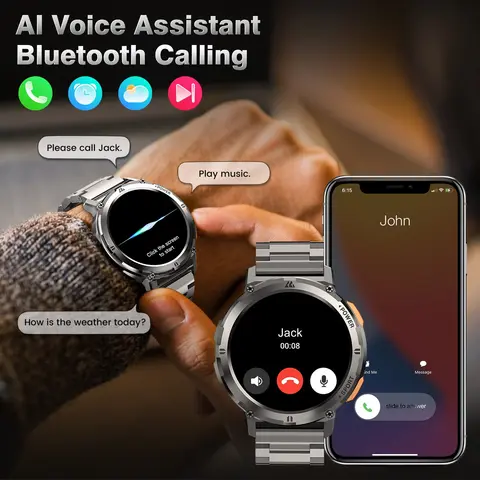 Смарт-часы KOSPET TANK T2 2025, Bluetooth-вызов AMOLED AOD, мужские часы, 5 атм, водонепроницаемые, спортивные, фитнес-трекеры