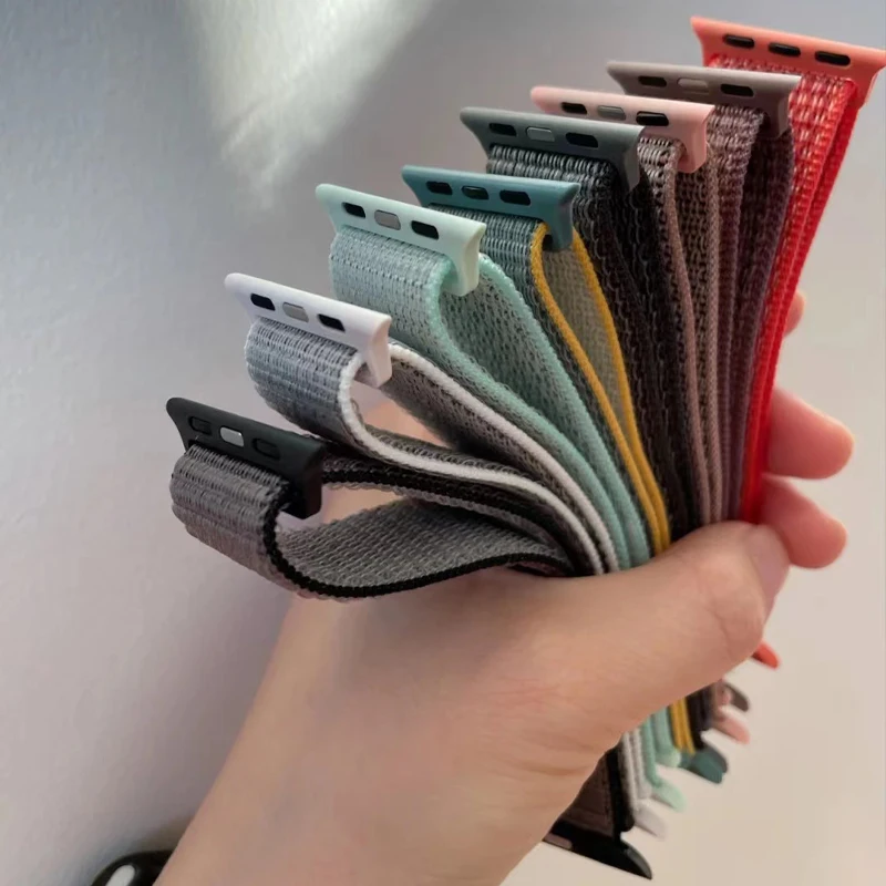 Ремешок нейлоновый для Apple Watch Band Ultra 2 спортивный браслет iwatch Series 9 8 se 7 6 5 4 49 мм 44 40 45