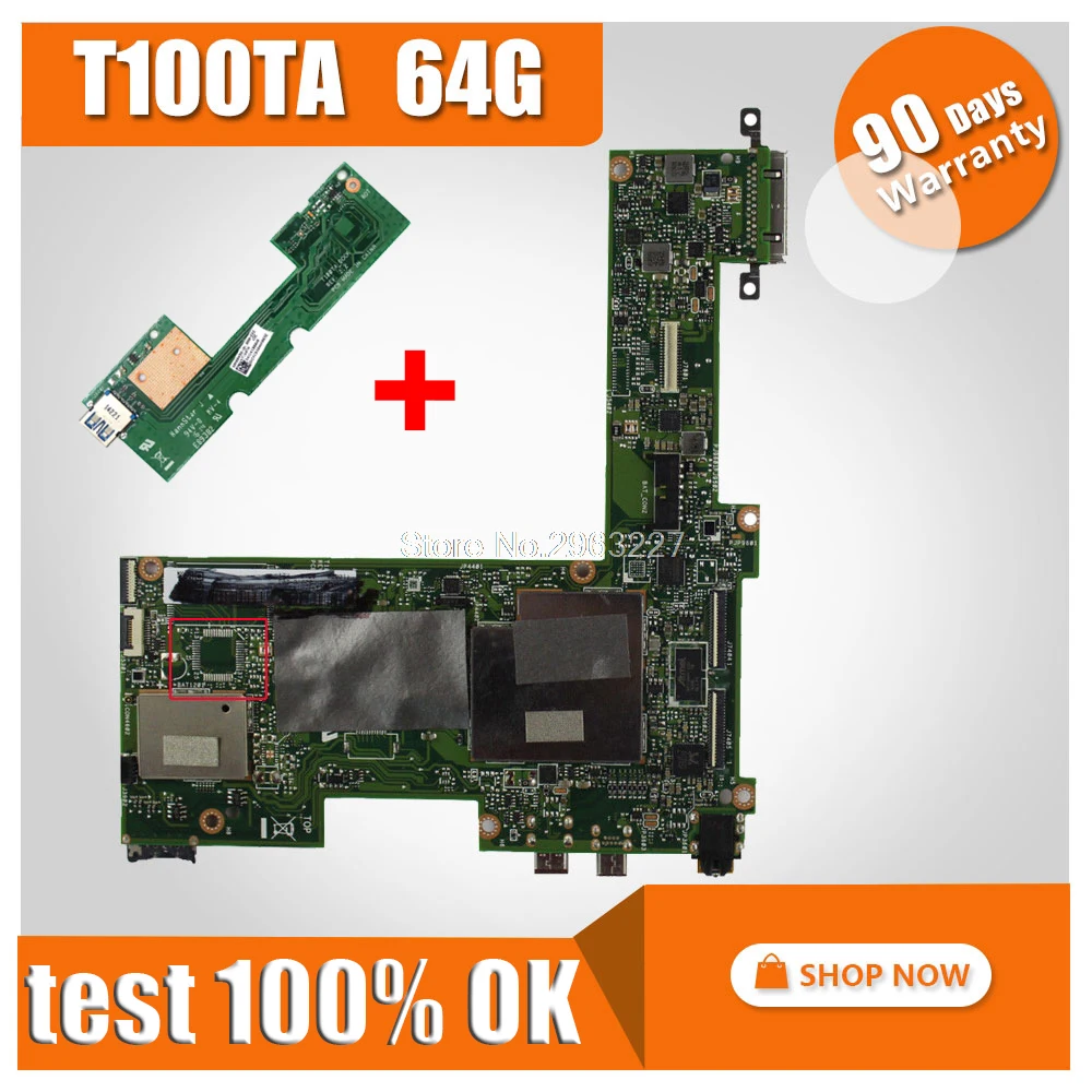 

send board + Original For Asus T100TA 64G motherboard T100TA REV2.0 Mainboard 100% tested mainboard