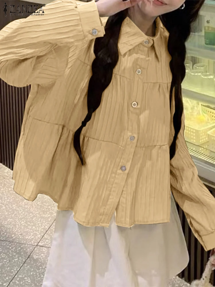 2024 женские повседневные рубашки с длинными рукавами и лацканами однотонные топы