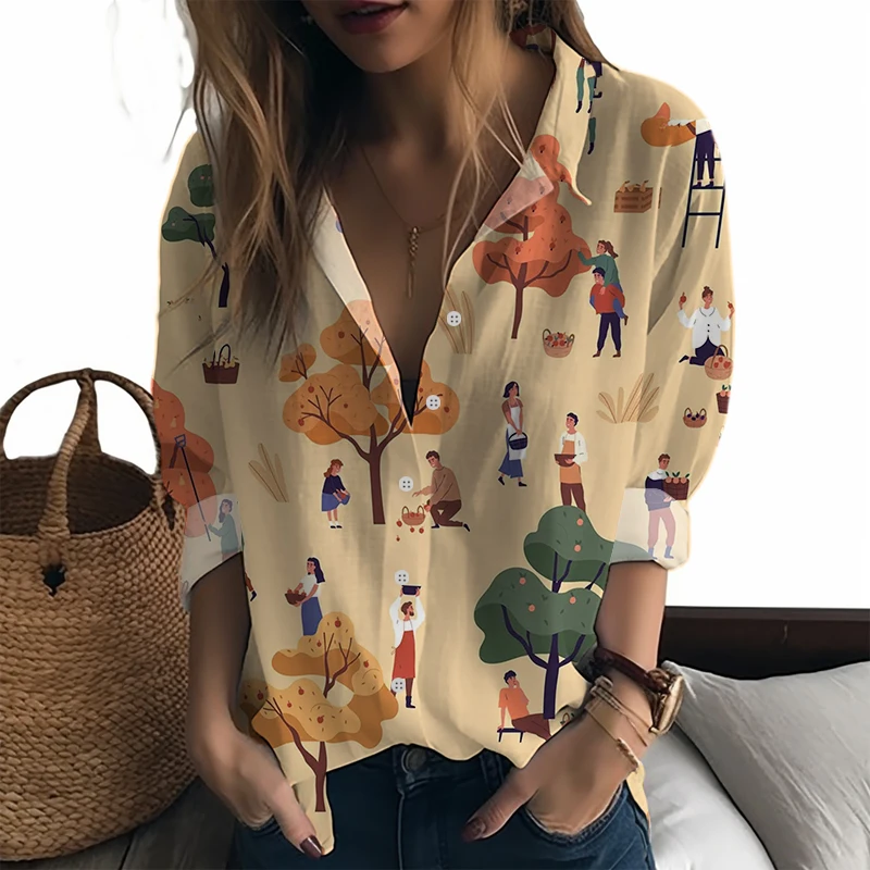 

Human 3D Printed Women's Shirt Casual Fresh Style Women's Shirt Summer New Women's Shirt Fashion Trend Women's Shirt