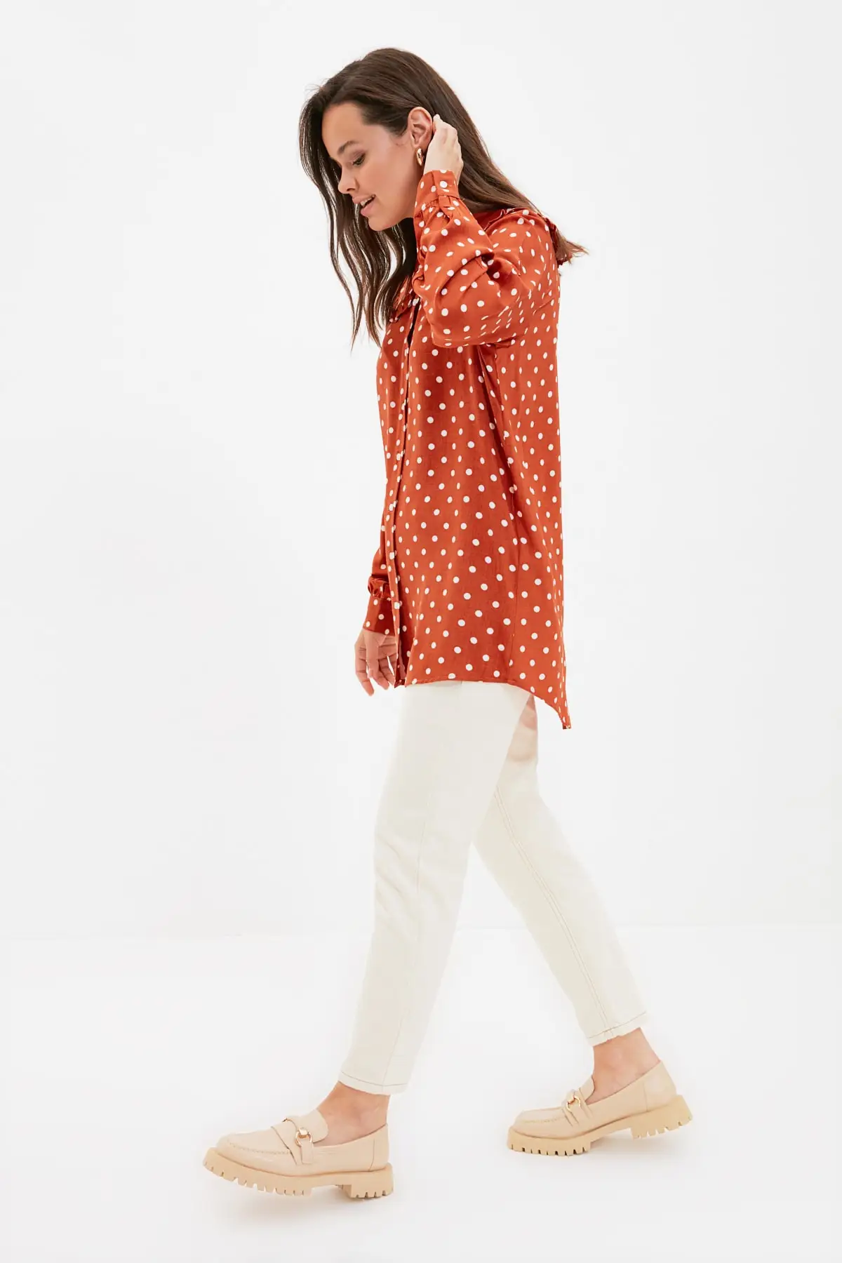 

Trendyol Peter Pan Collar Polka Dot Patterned Tunic TCTAW22UK0153