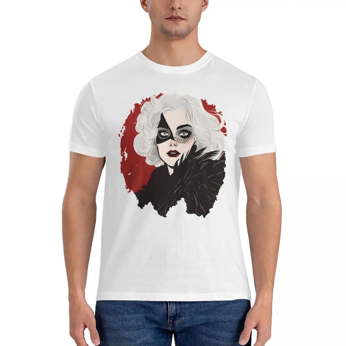 Мужская футболка с коротким рукавом и круглым вырезом из чистого хлопка